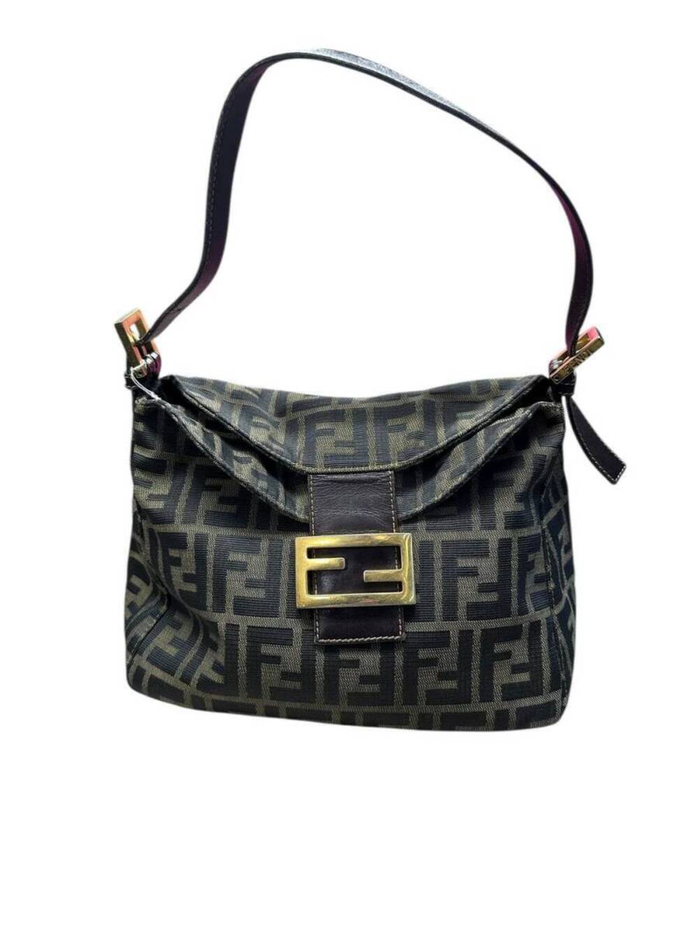 Fendi Zucca Shoulder Bag Brown Black